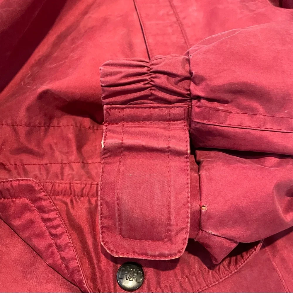 Vintage Helly Hansen Twin Sails Burgundy Gore-Tex Windbreaker Hooded Jacket Sz M